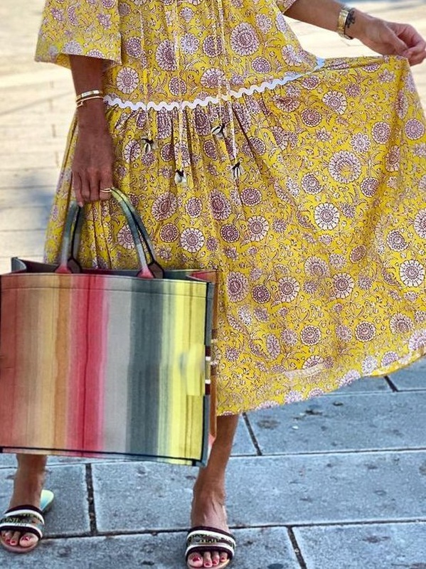 Holiday 3 4 Sleeve Weaving Handmade Dress