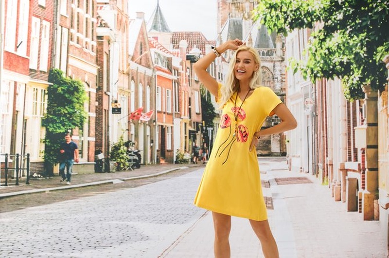 Casual Short Sleeve Knitting Handmade Dress