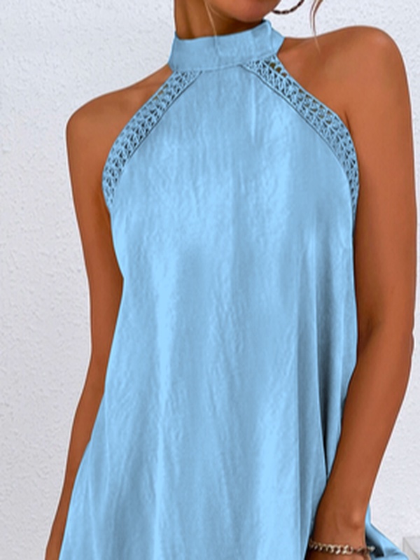 Lace Edge Casual Cotton Loose Handmade Dress