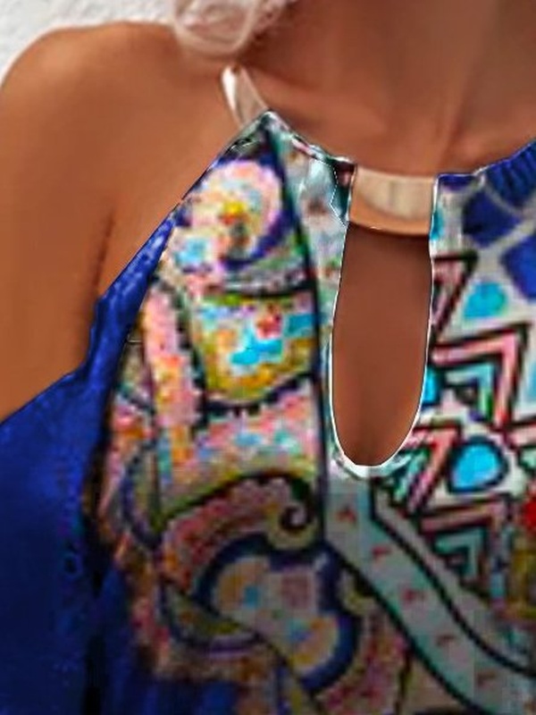 Abstract Holiday Off Shoulder Weaving Handmade Dress