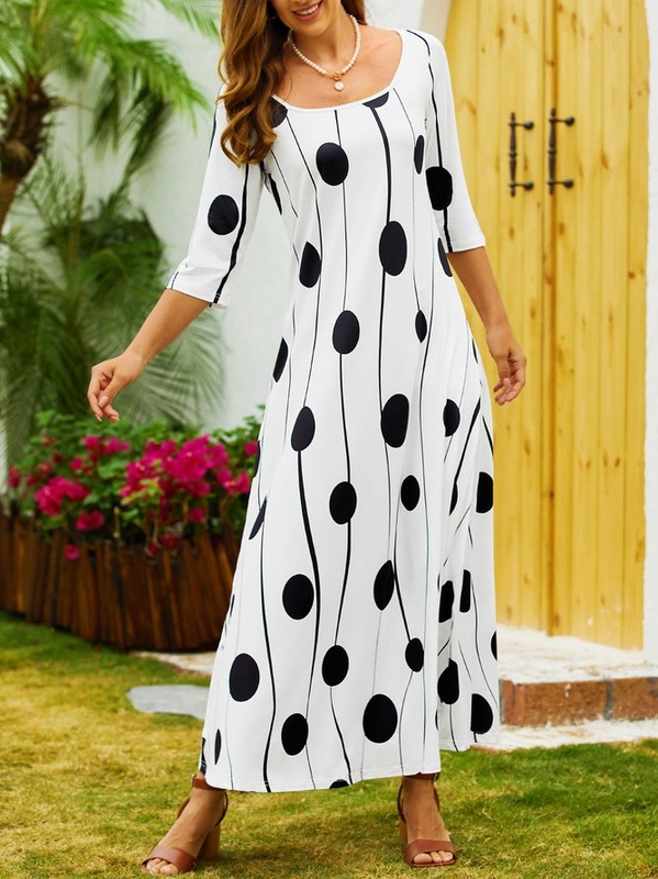 Geometric Printed Casual Handmade Dress