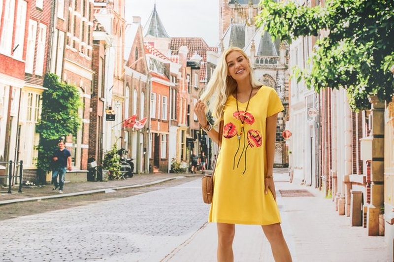 Casual Short Sleeve Knitting Handmade Dress