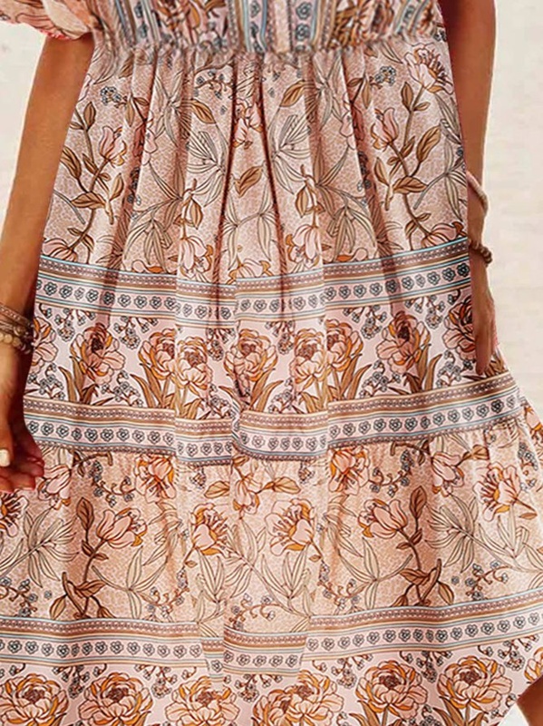 Casual Floral Fit V Neck Shorts