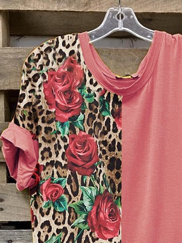 A Line Boho Crew Neck Short Sleeve Knitting Handmade Dress