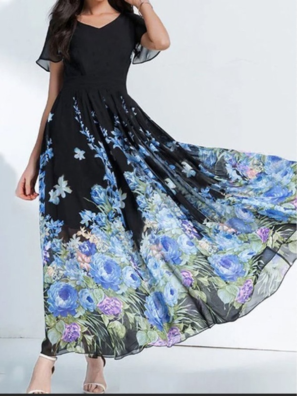 Casual Chiffon Handmade Dress