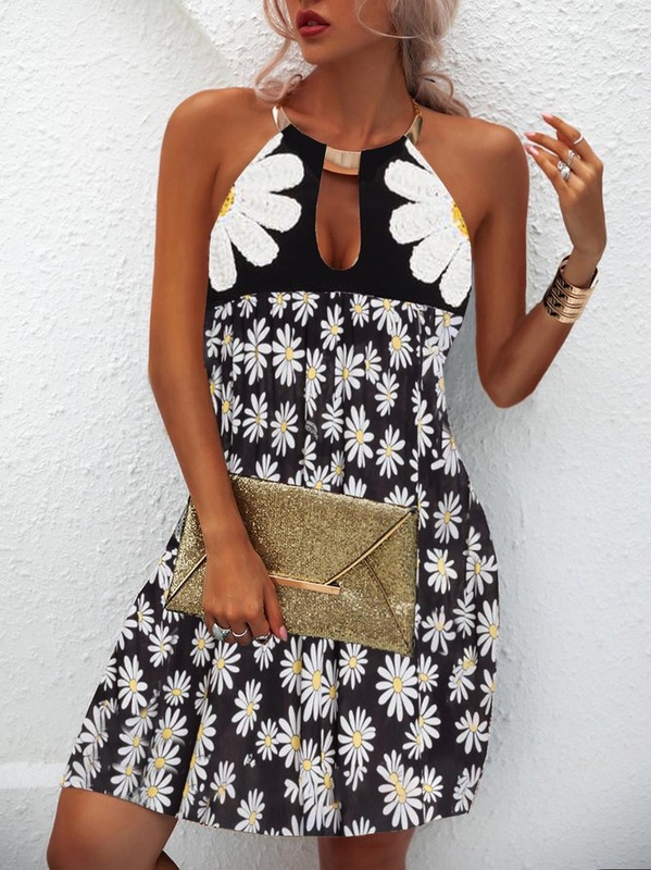 Shift Vintage Cotton Blend Sleeveless Weaving Handmade Dress