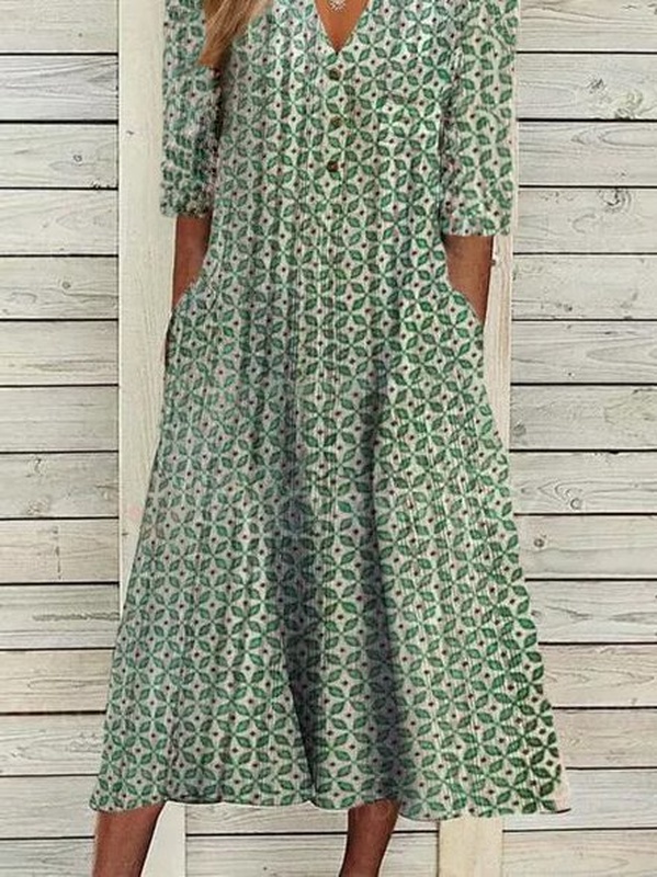 Cotton Half Sleeve Weaving Handmade Dress