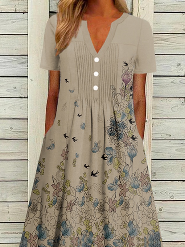 Jersey Floral Casual Handmade Dress