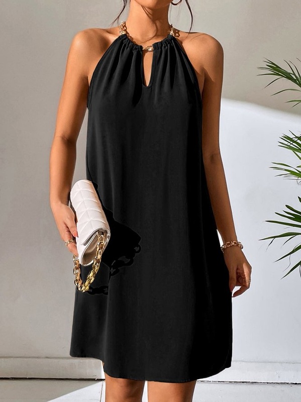 Halter Loose Chain Party Handmade Dress