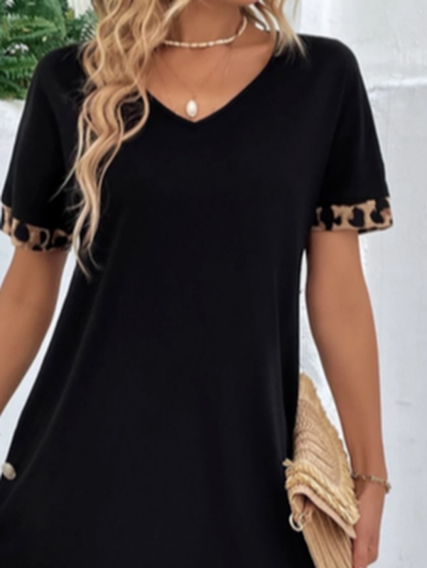 Leopard Buckle Loose Casual Handmade Dress