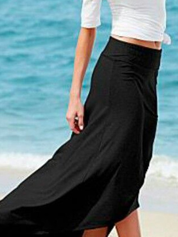 Loose Plain Vacation Skirt
