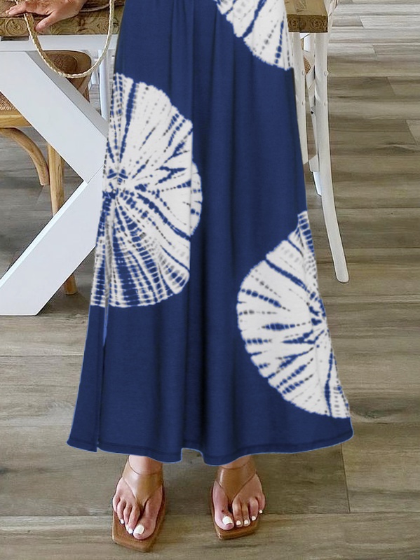 A Line Ombre tie Dye Cotton Holiday Knitting Handmade Dress