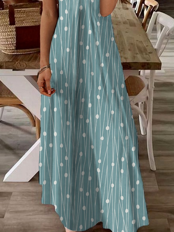 Square Neck Loose Casual Handmade Dress