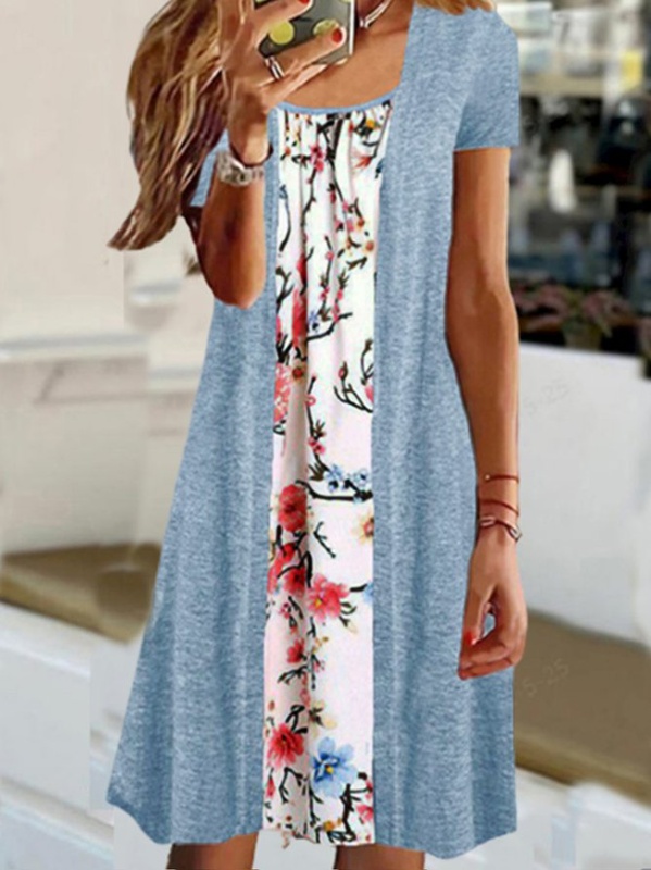 Crew Neck Casual Floral Two Piece Sets