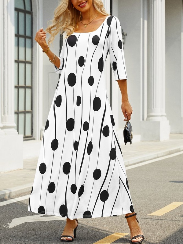 Geometric Printed Casual Handmade Dress