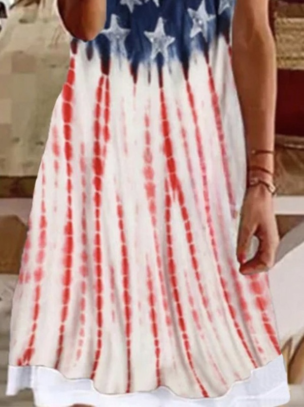 Starts Casual Sleeveless Plus Size Knit Handmade Dress