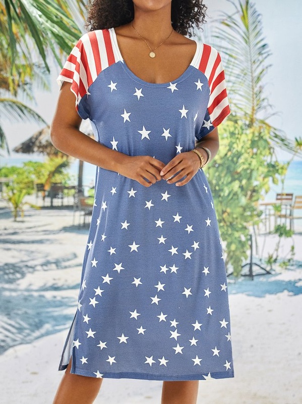 New Women Chic Vintage Boho Hippie Holiday Star Shift Short