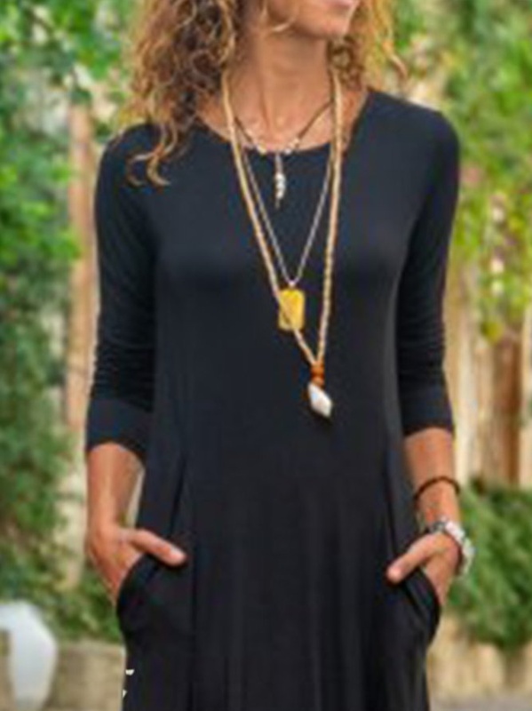 Plus Size Vintage Boho Holiday Floral Casual Crew Neck Holiday