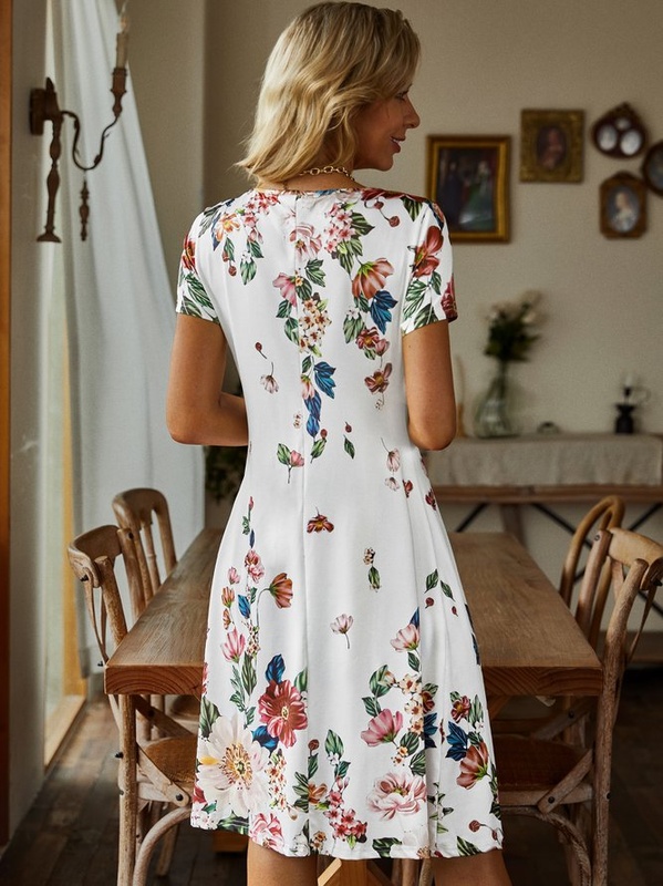 Casual Loosen Short Sleeve Knit Handmade Dress