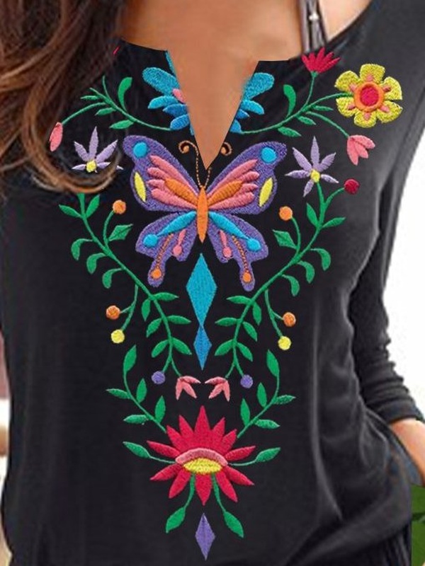 Half Sleeve Cotton Blend Shift Knitting Handmade Dress