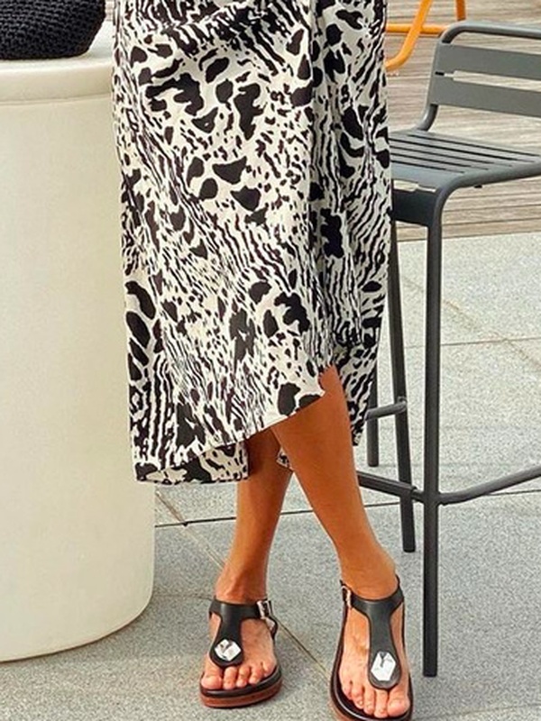 Loose Casual Abstract Graphic Skirt