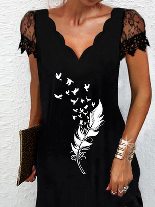 Regular Fit Elegant Short sleeve Knit Handmade Dress