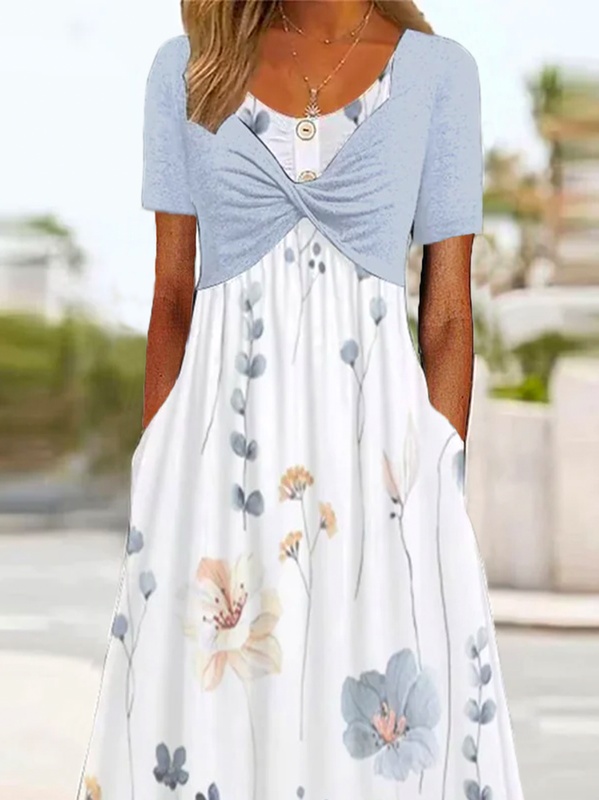 Casual Floral Two Piece Set