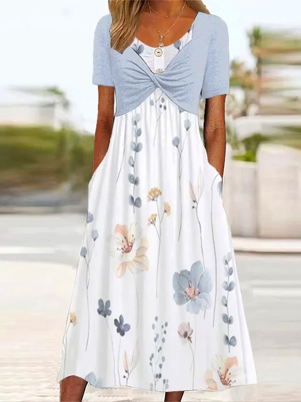 Casual Floral Two Piece Set