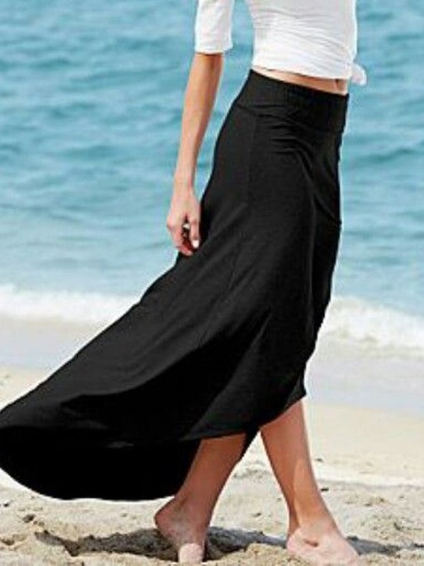 Loose Plain Vacation Skirt