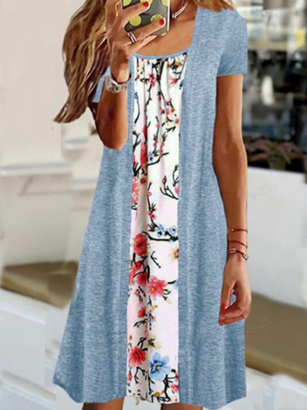 Crew Neck Casual Floral Two Piece Sets