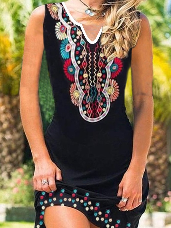 Off Shoulder Cold Shoulder Printed Knitting Handmade Dress