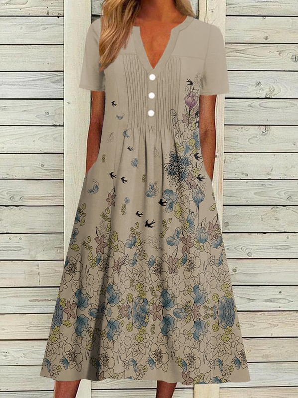 Jersey Floral Casual Handmade Dress