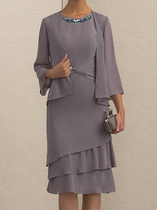 Casual Loose Chiffon Plain Handmade Dress