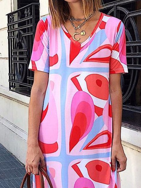 Boho Floral Knitting Handmade Dress