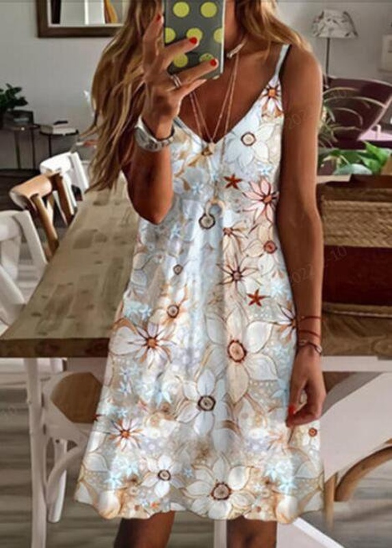 Regular Fit Floral Casual Short Sleeve Knit Handmade Dress