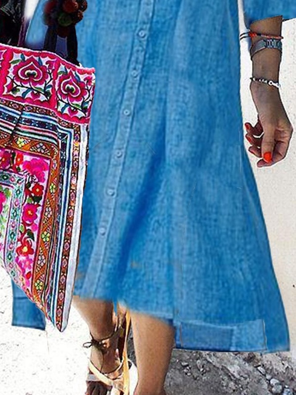 Plus Size Vintage Boho Shift V Neck Holiday 3 4