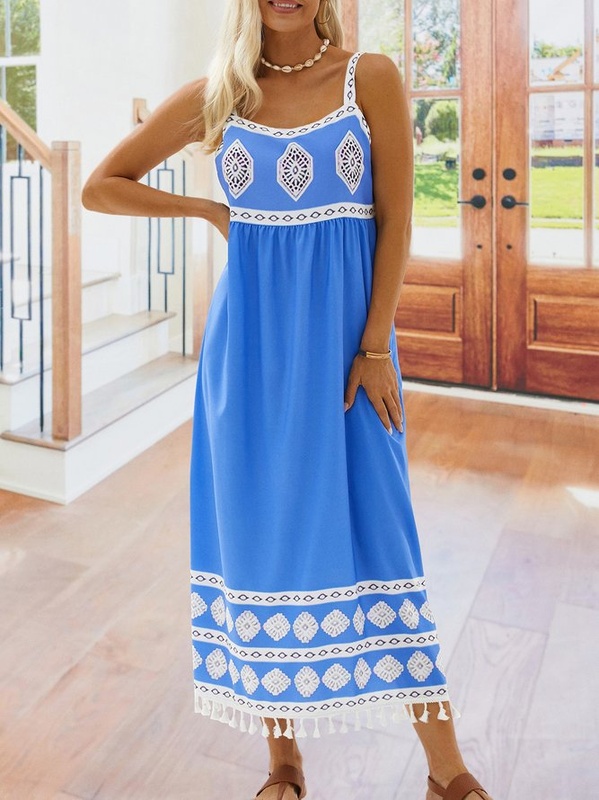 Bohemian loose casual large size Handmade Dress