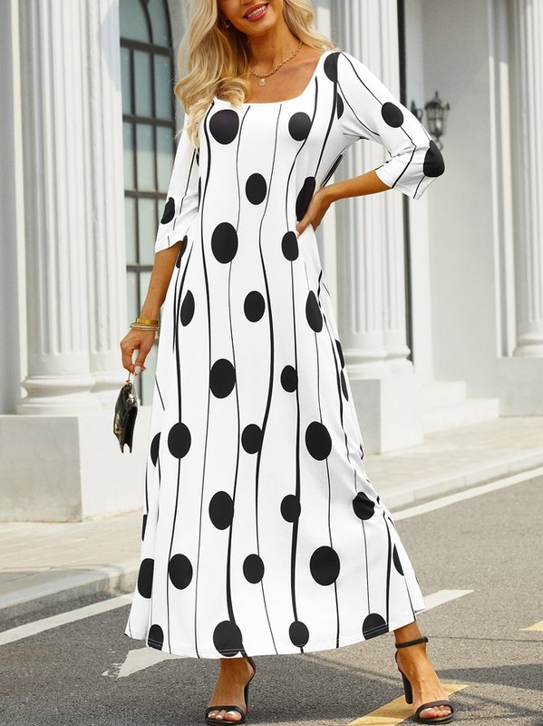 Geometric Printed Casual Handmade Dress