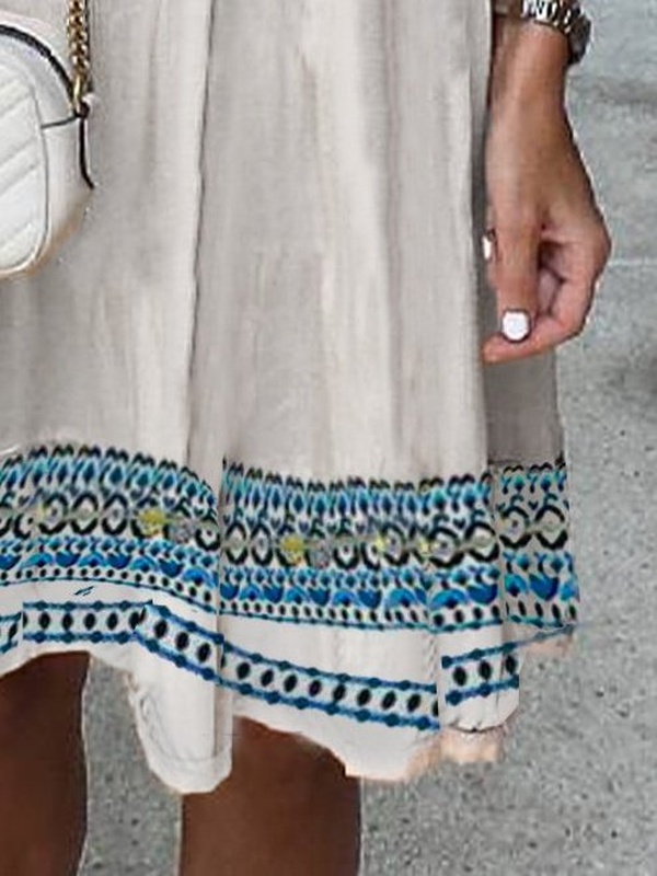 Casual Short Sleeve Weaving Handmade Dress