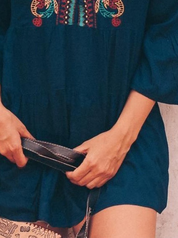 New Women Chic Plus Size Vintage Shift Square Neck Casual