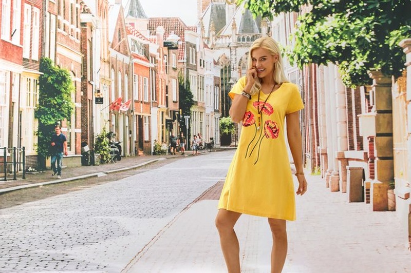 Casual Short Sleeve Knitting Handmade Dress