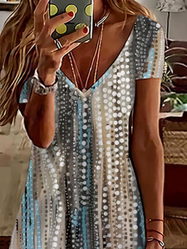 Casual Polka Dots Loose Handmade Dress