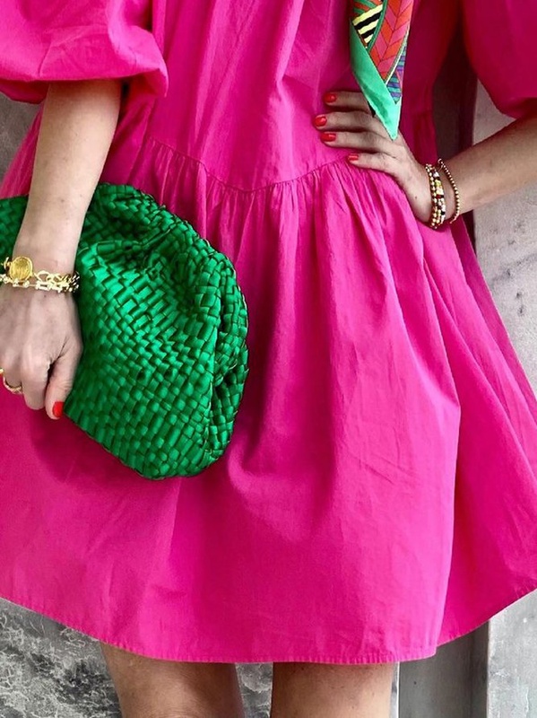 Boho A Line Balloon Sleeve Weaving Handmade Dress